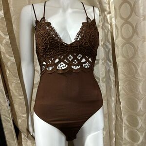 Ardene small brown lace bodysuit